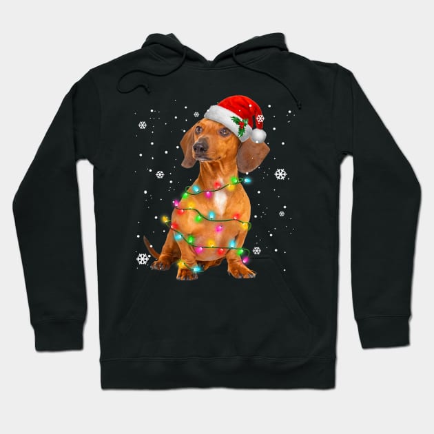 Dachshund Dogs Tree Christmas Sweater Xmas Gifts Hoodie by bienvaem
